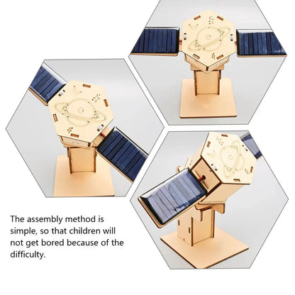 Solar-Powered DIY Space Satellite STEM Kit for kids, educational science toy