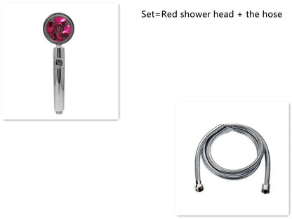 High-Pressure Rainfall Shower Head with 360-Degree Rotation and Built-In Fan for Relaxing Bathing Experience