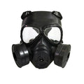 Outdoor twin fan head-mounted mask in black with transparent lens from Real-life Field Equipment