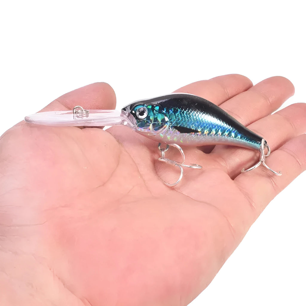 Floating Rock Little Fat Man deep diving mino fishing lure, 10.5cm long, shown in colour option A.