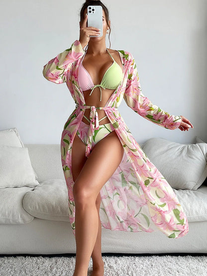 Bikini swimsuit with printed pattern in colour from picture one, sizes S to XL for women