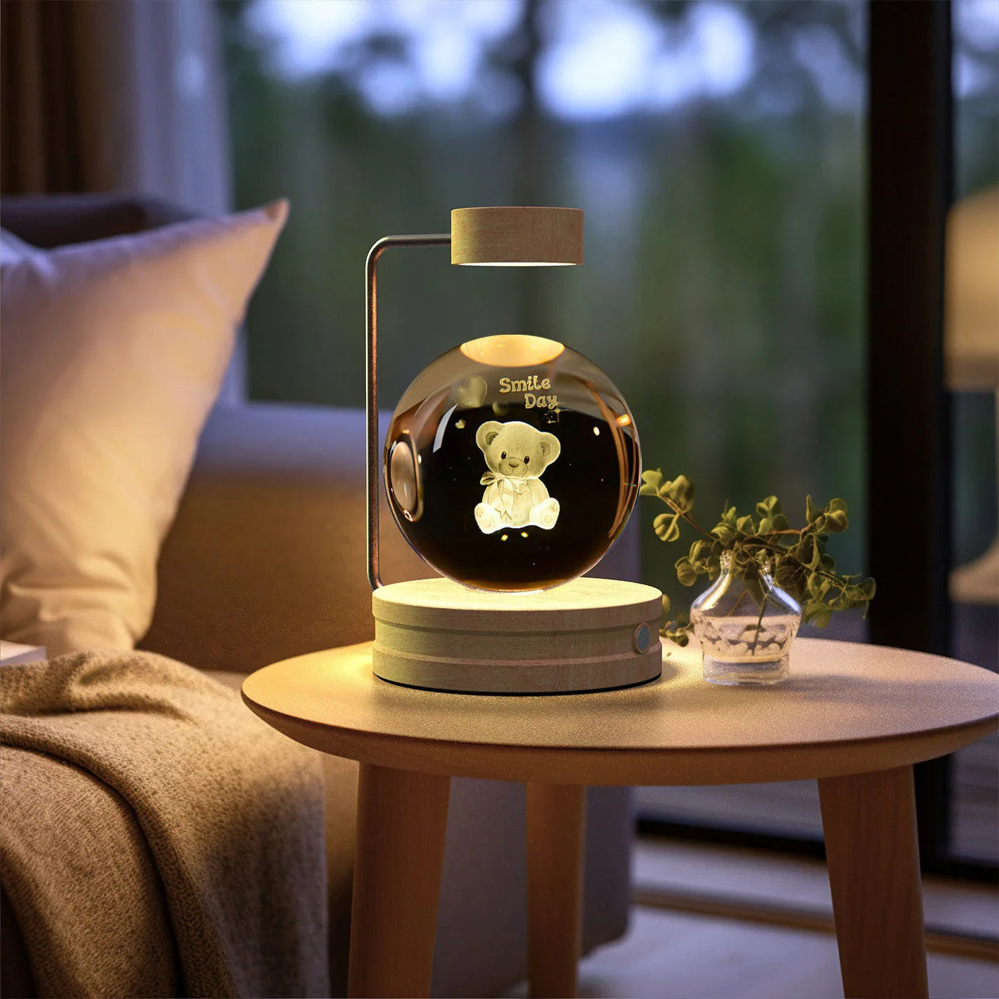 Dazzling crystal ball nightlight with captivating cosmic designs, creating a warm, soothing ambiance in your home