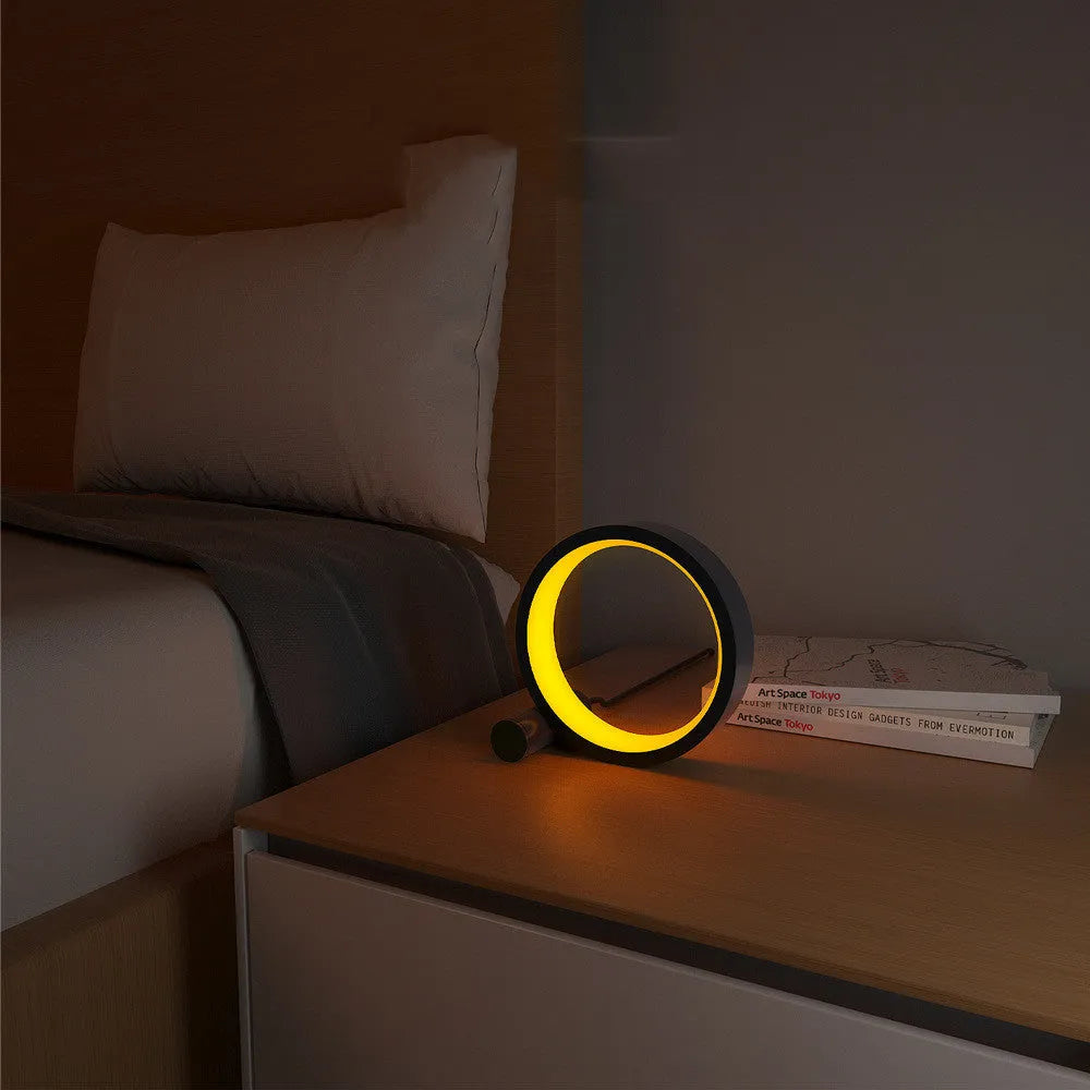 Smart aluminium alloy LED light with colourful music-reactive rings and a remote control