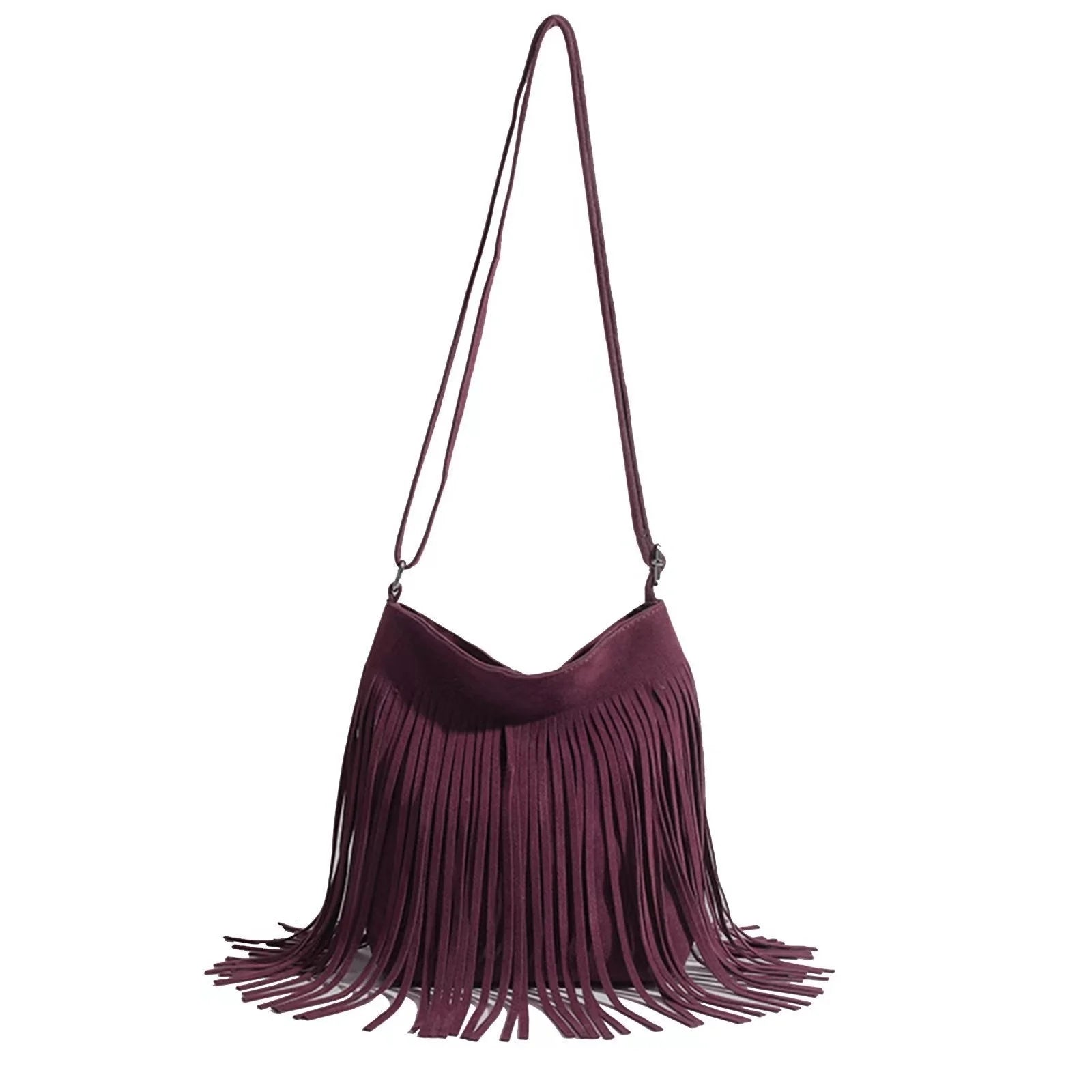 Artistic Tassel Shoulder Bag in various colours showcasing literary style and tassel detail