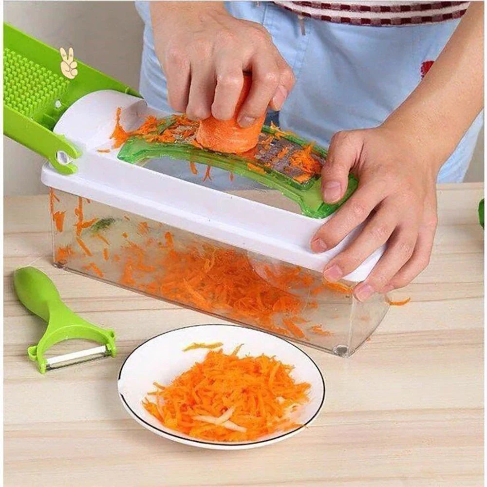 Premium Multifunctional Vegetable Chopper with Sharp Stainless Steel Blades and ABS Plastic Body