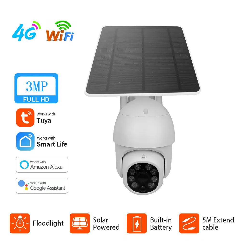 Graffiti solar surveillance camera outdoor IP66 waterproof 4G 2-inch ball camera