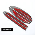 Car personality carbon fiber metal leaf side sticker set in matte lead silver finish with two size pairs