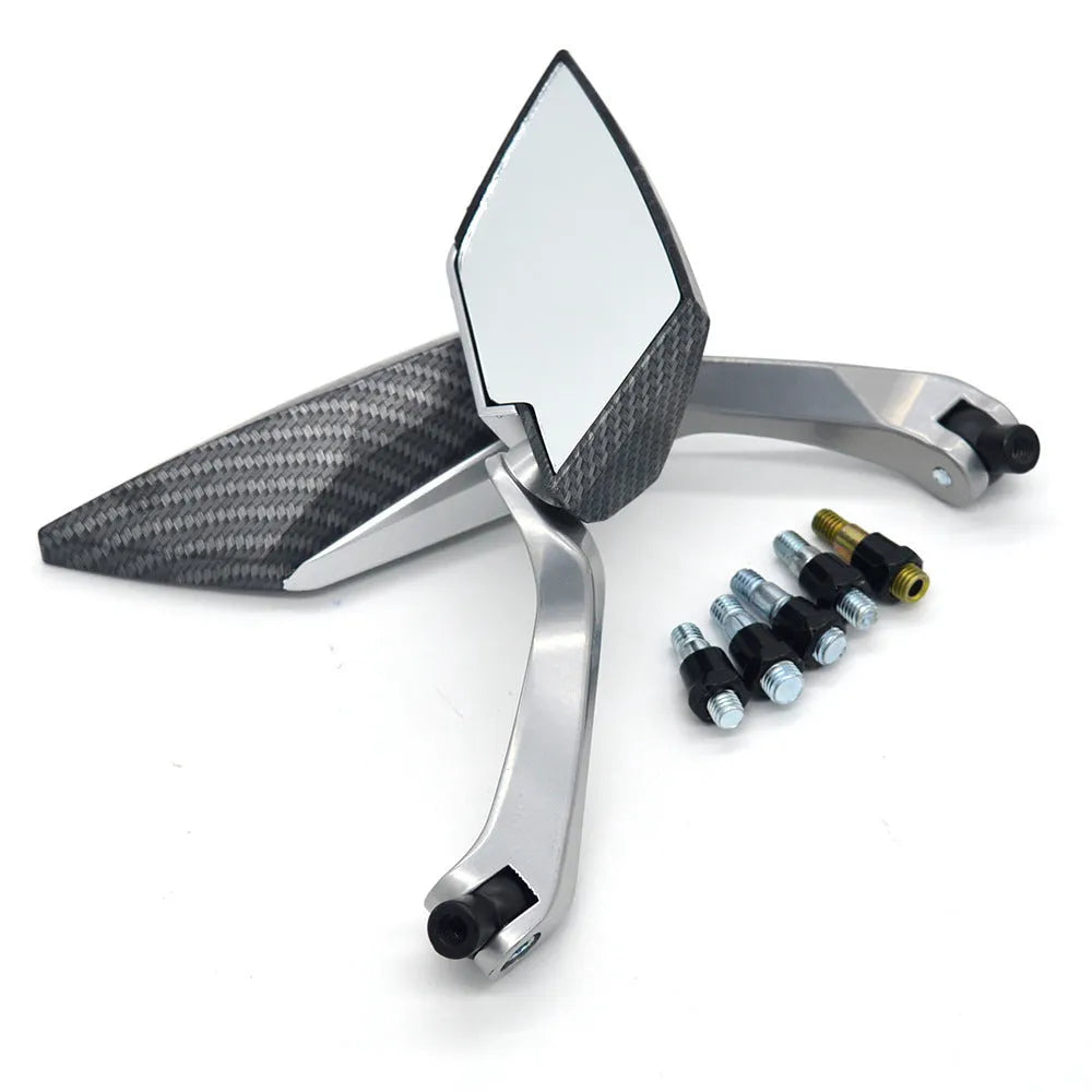 KOSO rhombus aluminum motorcycle rearview mirror 14cm long 5cm wide black
