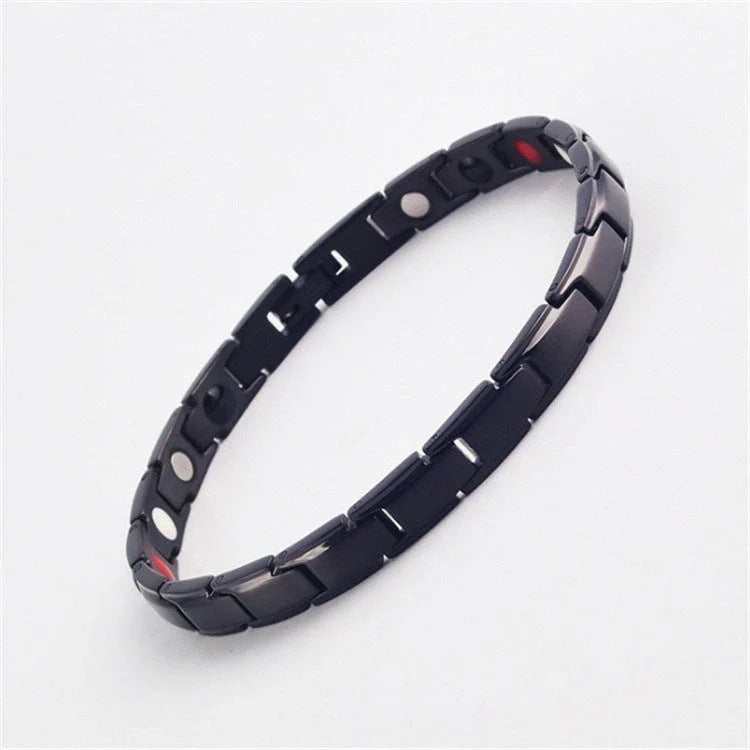 Stylish therapy bracelet with metal design for arthritis pain relief, weight loss, and energy boost