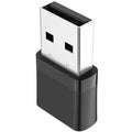 Black nickel-plated USB dual-band WiFi and Bluetooth network adapter with external antenna.