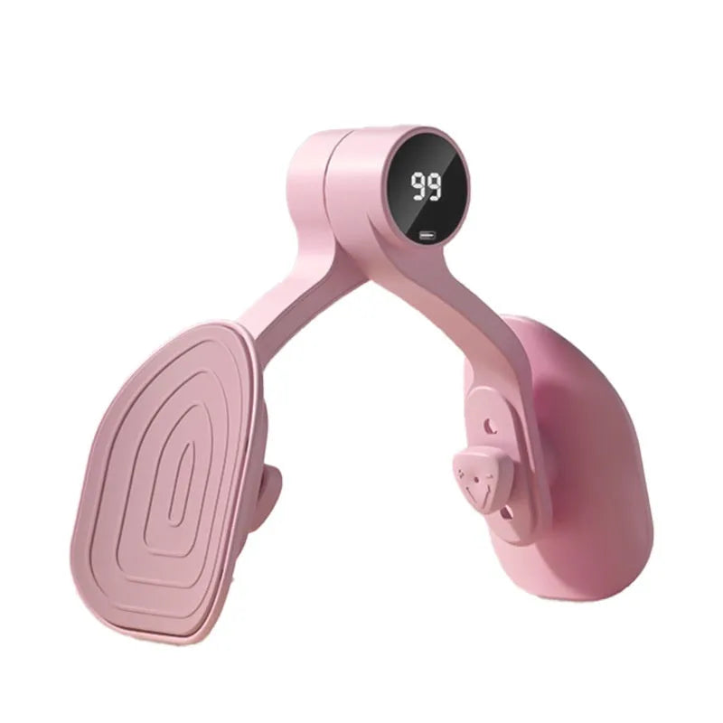 Pink pelvic floor muscle trainer with three resistance settings for postpartum recovery exercises