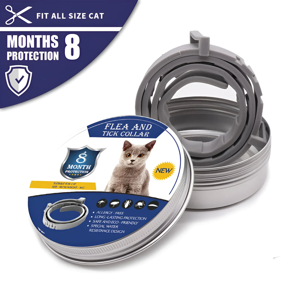 Pet anti-mosquito collar for cats and dogs – adjustable, waterproof, natural plant extract insect repellent