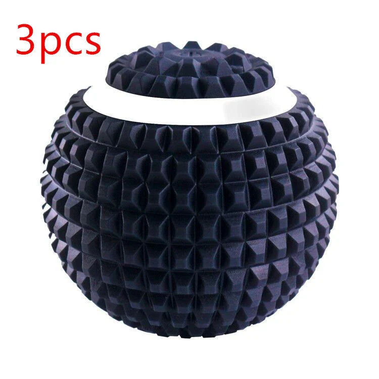 Four-Speed Electric Massage Ball in black, blue, and pink for muscle recovery