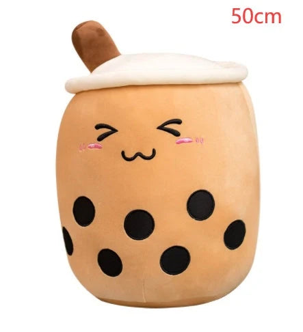 Strawberry Milk Tea Plush Boba Cup Toy in various colours and sizes