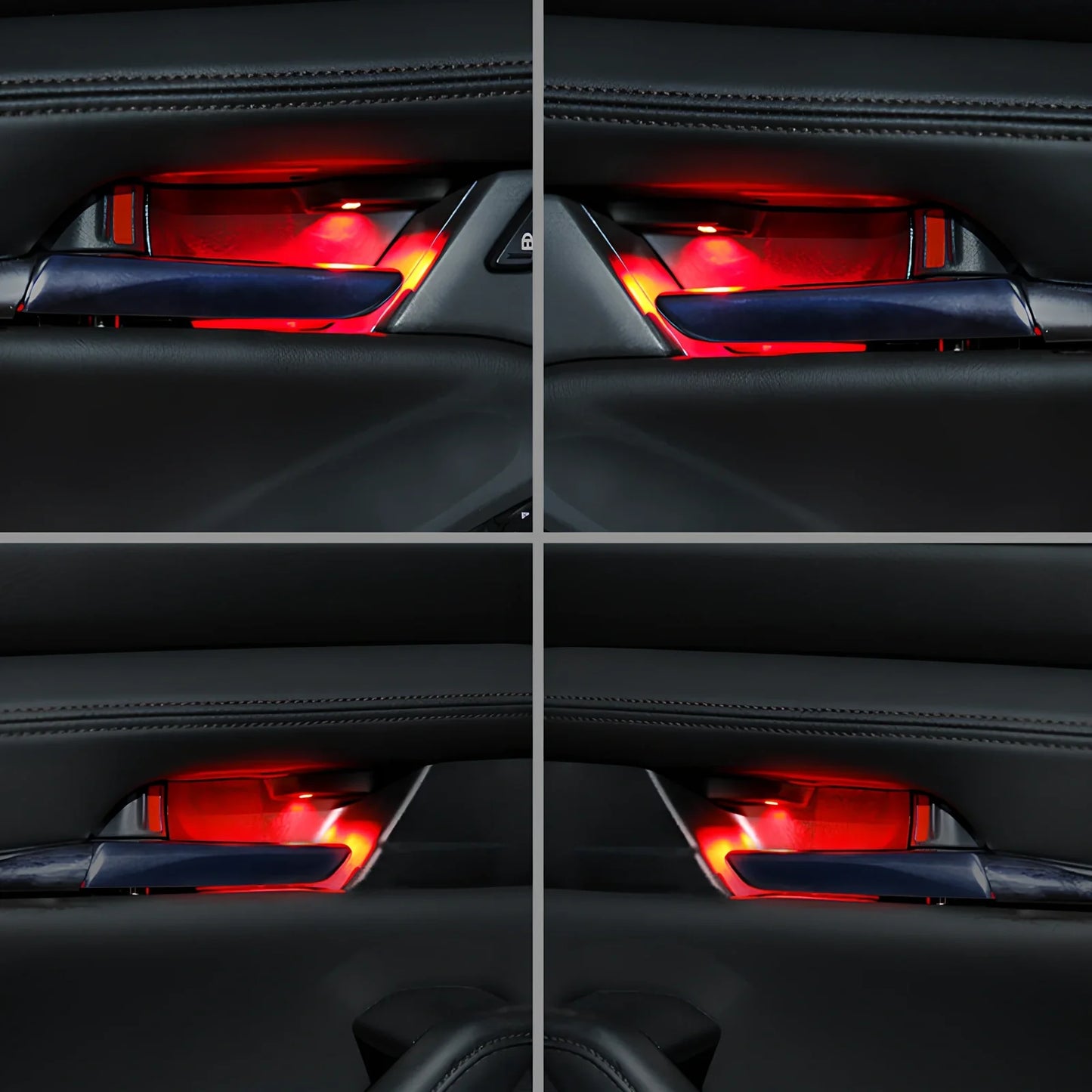 Angkesaila ABS door bowl LED light kit in blue, red, white options with exploded view for car modification