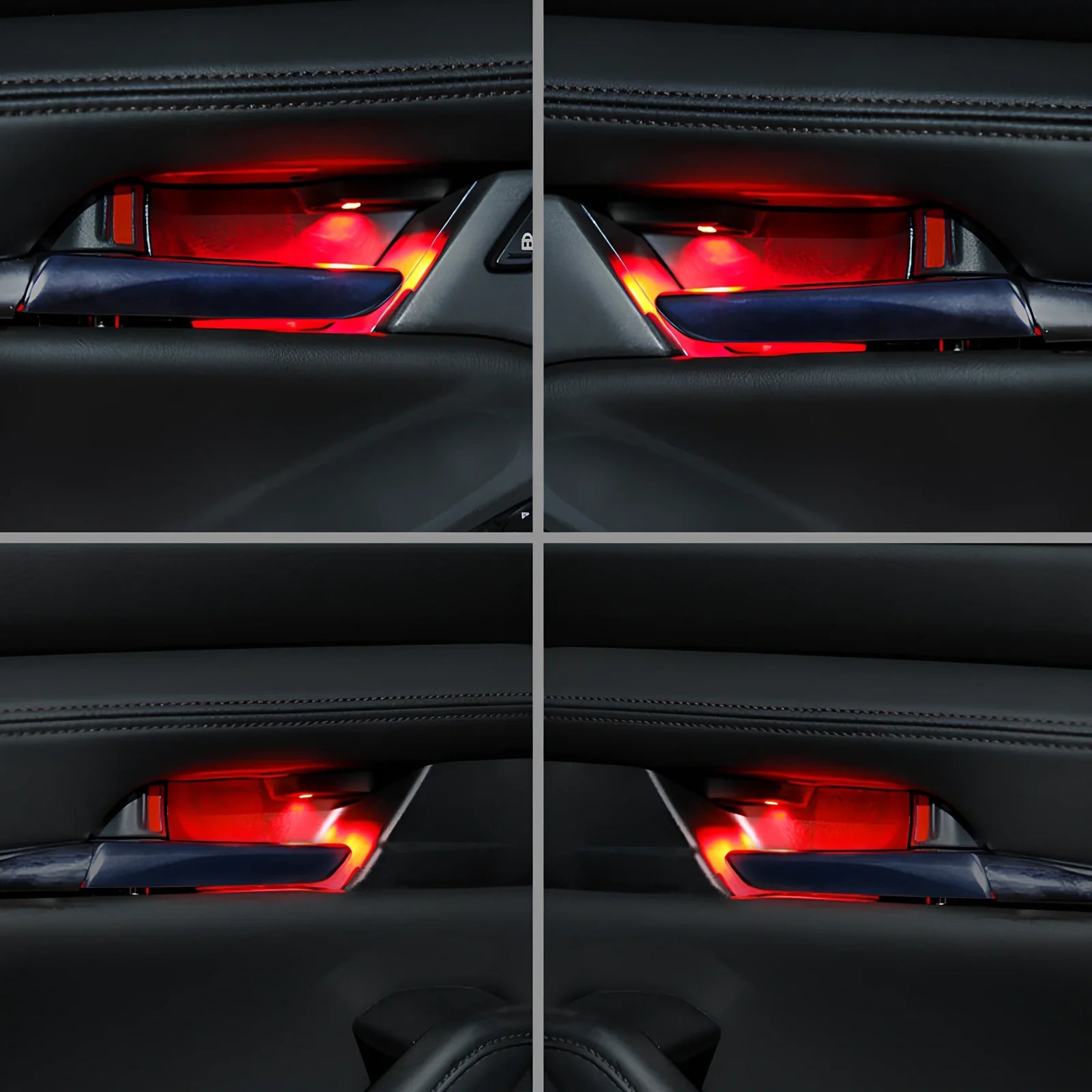 Angkesaila ABS door bowl LED light kit in blue, red, white options with exploded view for car modification