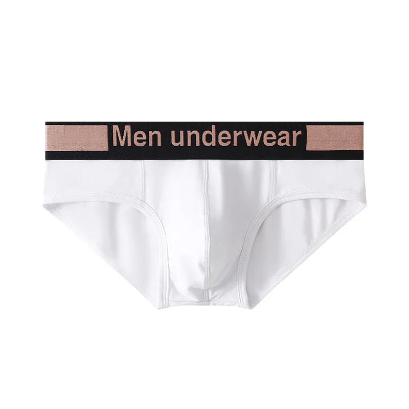 Men's black modal briefs with a gradient waistband, low waist design.