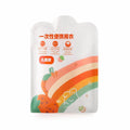 Disposable children's card raincoat showing compact 13x9cm size and long poncho design in multiple colour options
