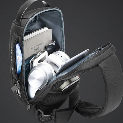 Men's street chic shoulder bag in Oxford cloth with multiple pockets