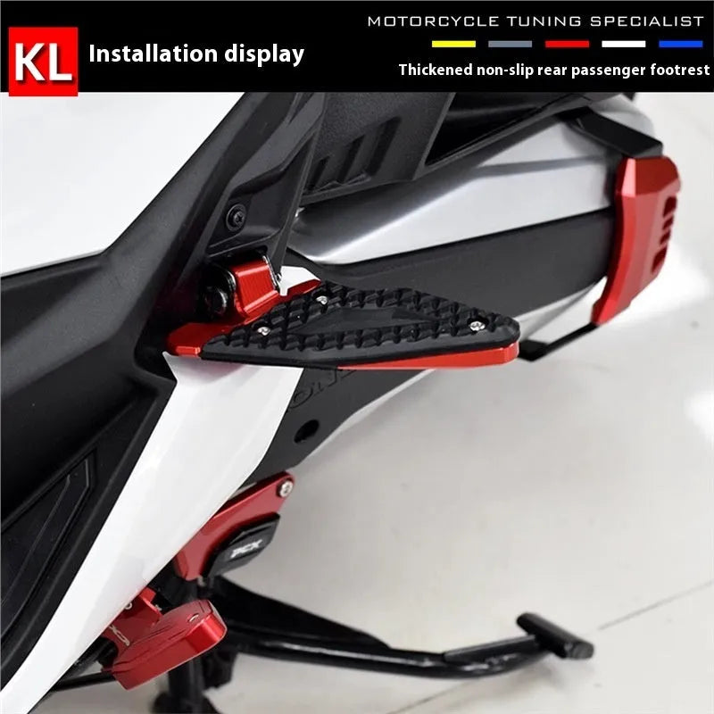 Red metal non-slip foot pedals for children's electric ride-on car passenger rear
