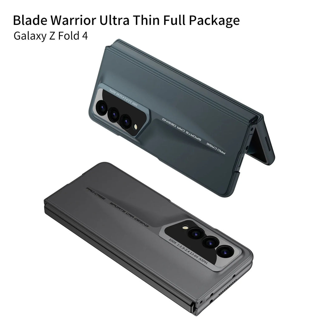 Folding blade phone case for Samsung Z Fold 4, hard PC, frosted finish, Cool Black colour, creative design
