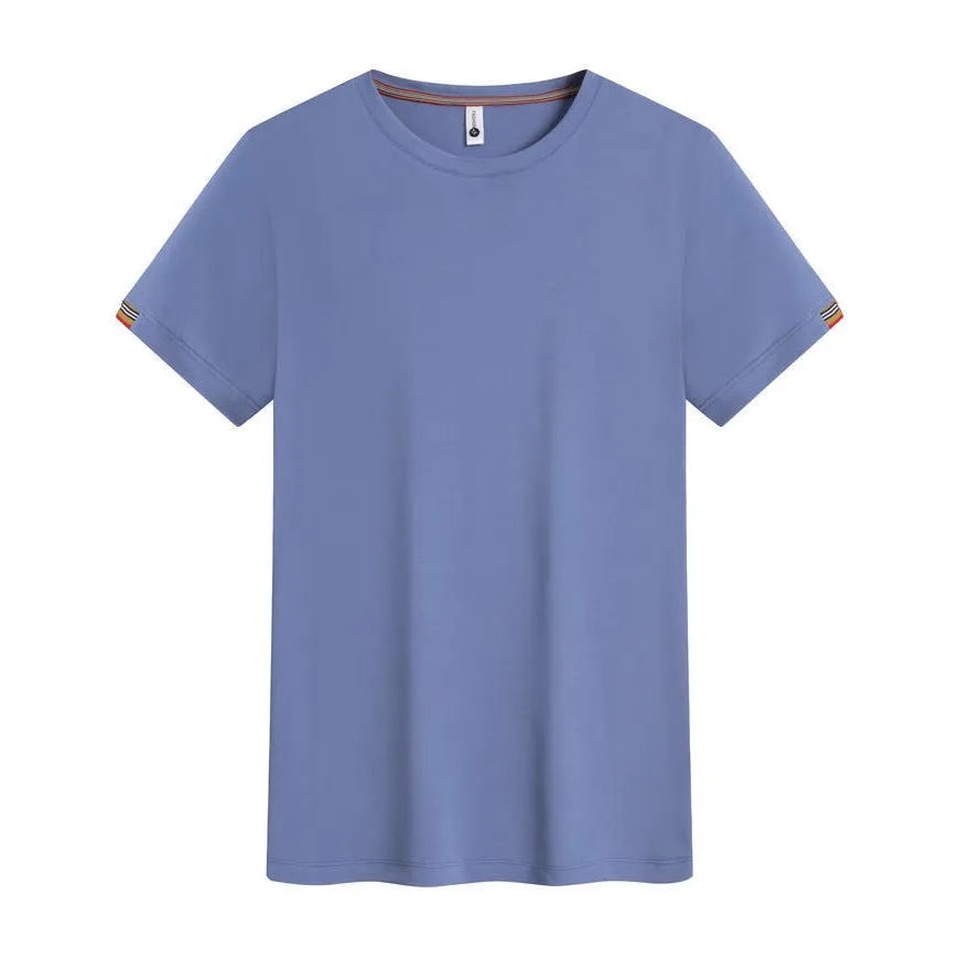 Men's round neck ice fibre pullover top in Army Green colour for business attire