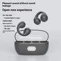 Large Power Clip-on Wireless Sports Earphones in black, with bone conduction and digital display for secure sports audio