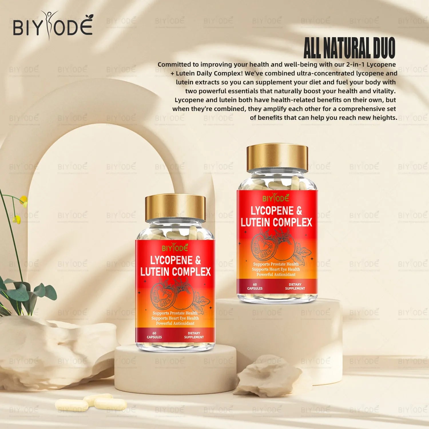 Jiabeikang lycopene and lutein 2 in 1 capsules bottle for blood heart eyes health supplement