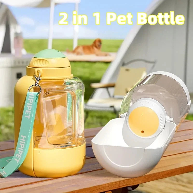 2-in-1 dog water and food dispenser with large capacity for outdoor adventures