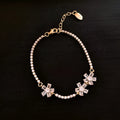Geometric quadrilateral zircon bracelet for women in gold colour