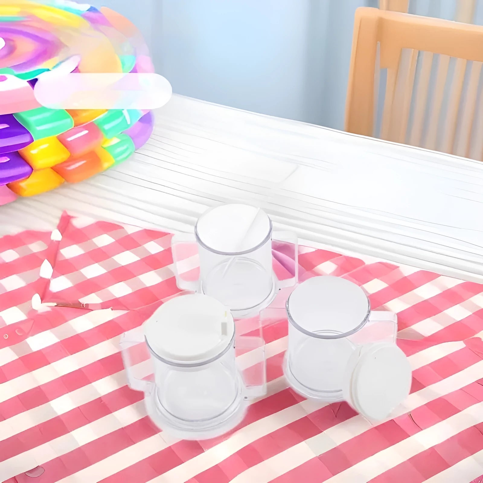 Transparent plastic drinking cup with modern simple design and spill-proof functionality