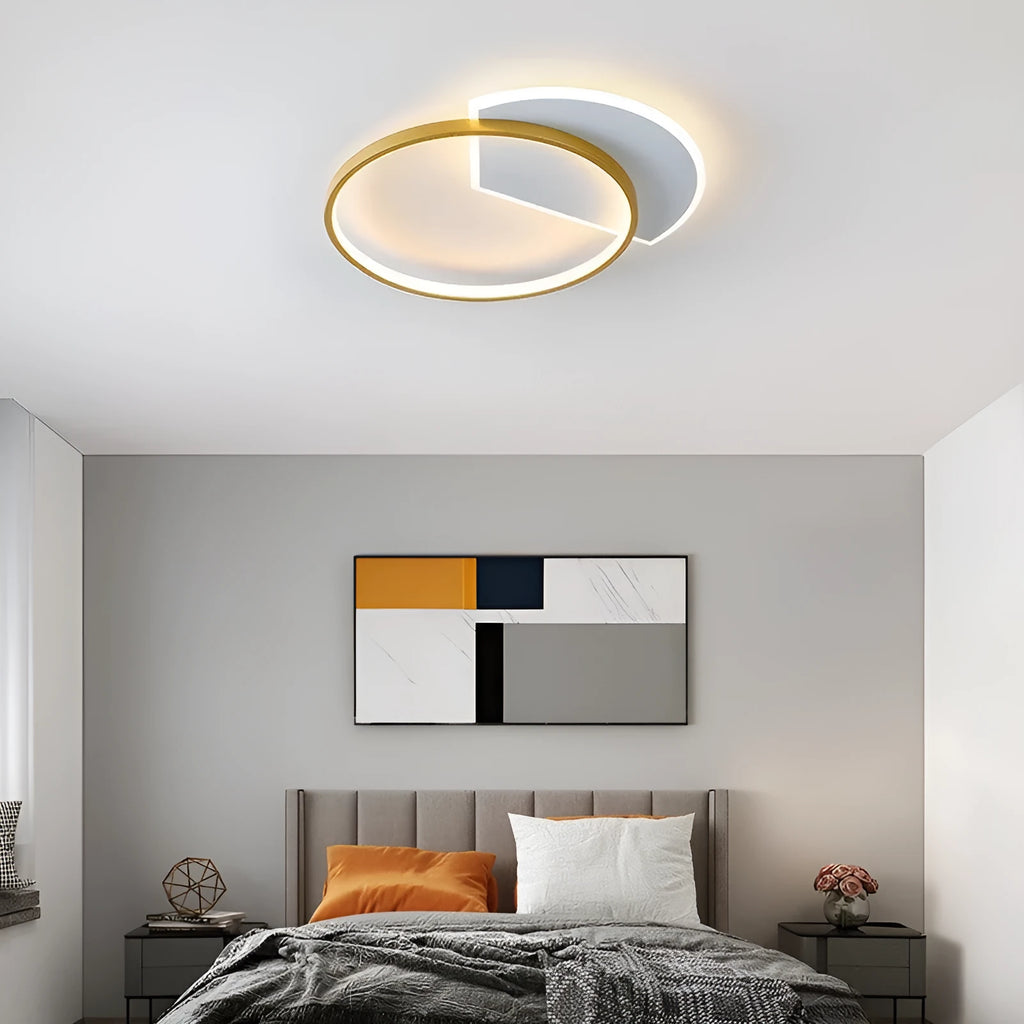 Nordic minimalist ceiling lamp in black or gold finish with clean circular design