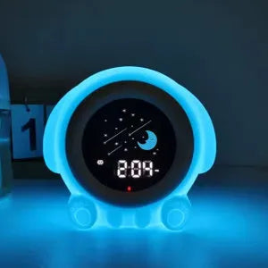 Soft edible silicone children's alarm clock with music function, white, puppy style