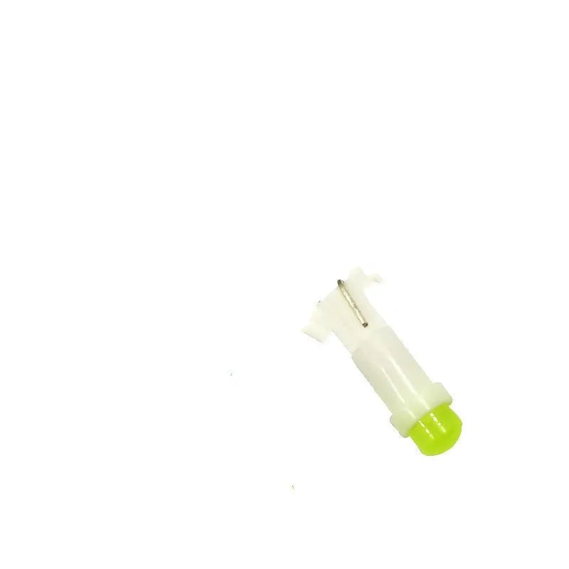 T5 wedge base LED car instrument bulb with plastic housing showing colour options.