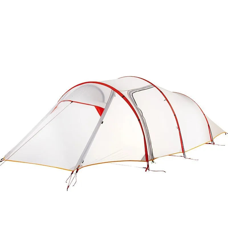 3 person tunnel tent for mountaineering camping with aluminium poles and cloud cover colour
