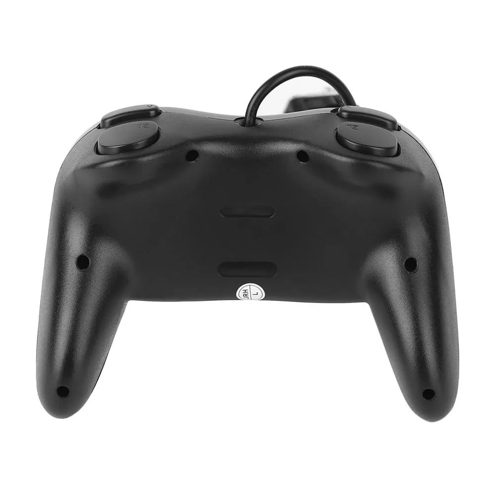 Nintendo Wii Classic Controller wired game pad in black with control pad and eight buttons