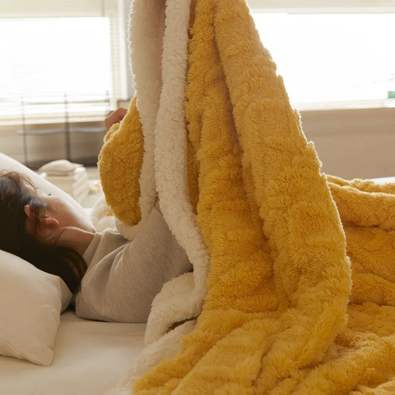 Polyester thermal flannel winter blanket in tea green colour measuring 180x200 cm