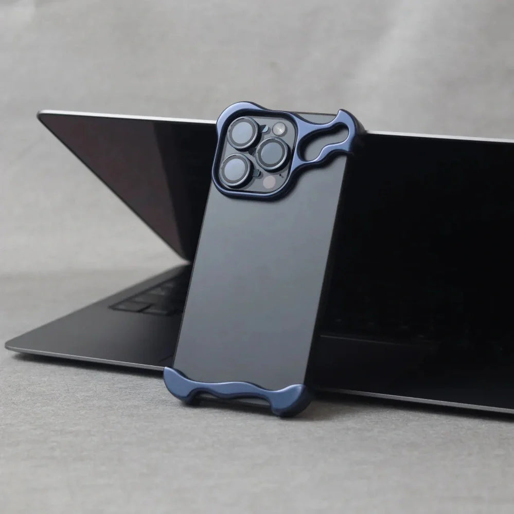 Zinc alloy iPhone case with anti-drop protection in Dark Night Purple colour