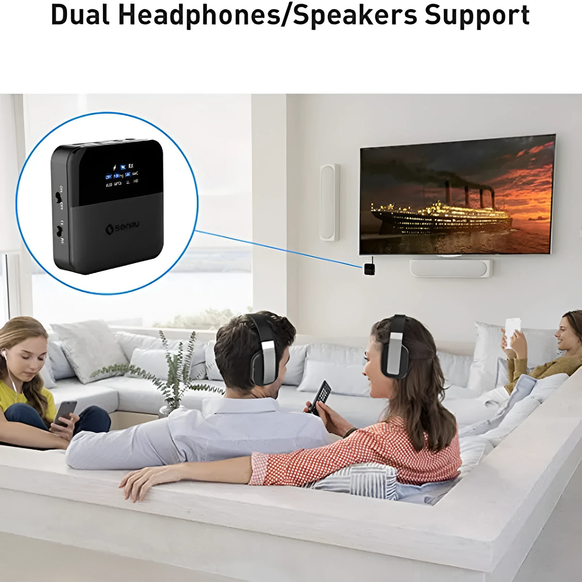 B20 Bluetooth adapter receiver in black with CSR8675 chip and apt-X HD codec support