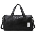 Large and small size dry wet separation PU fitness shoulder messenger bag on a white background.