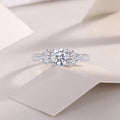 Coral Dream wedding ring set with 1 carat moissanite in S925 silver with platinum plating