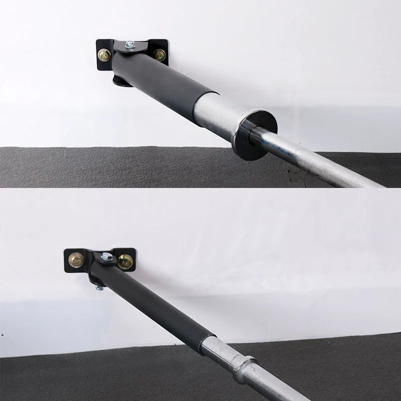 Steel wall-mounted barbell barrel rack with 25 vertical tube slots