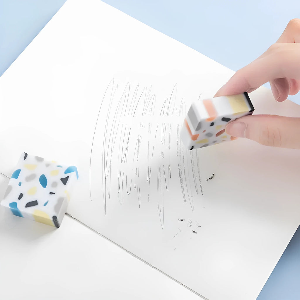 Small white PVC yuhua stone eraser 36mm square for student art drawing corrections
