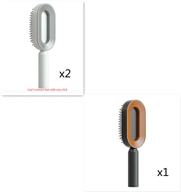 3D Air Cushion Hair Brush in elegant white, showcasing wide comb teeth and ergonomic handle