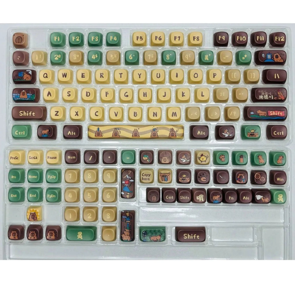 Capabala 130-key MOA design mechanical keyboard keycap set with raised profile.