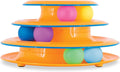 Catstages Tower Of Tracks interactive 3-tier cat track toy with spinning balls in orange