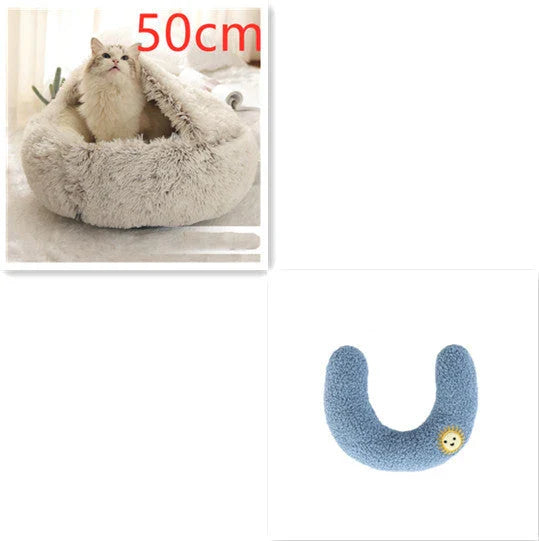 Warm plush pet bed for cats and dogs in various colours and sizes