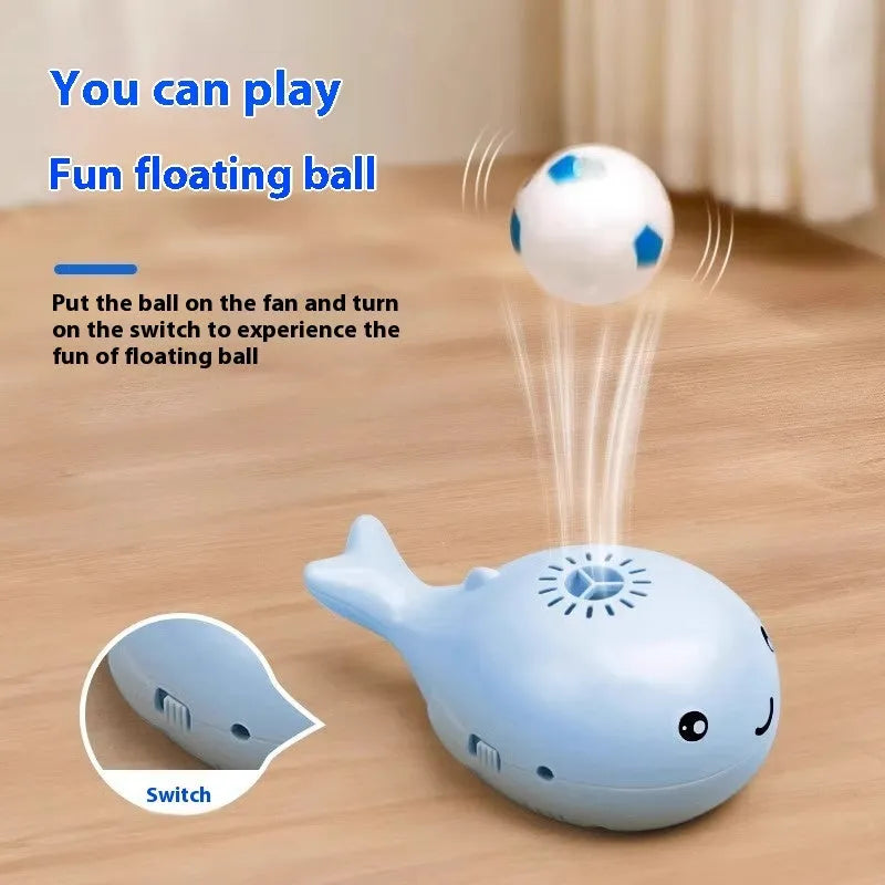 Home Fashion suspension cat toy plastic whale float with hanging balls USB charging blue or pink