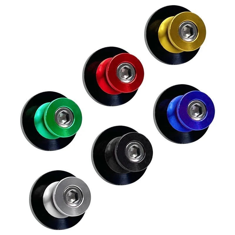 Aluminium alloy CNC-machined frame screw for motorbike parking lift in gold colour side view