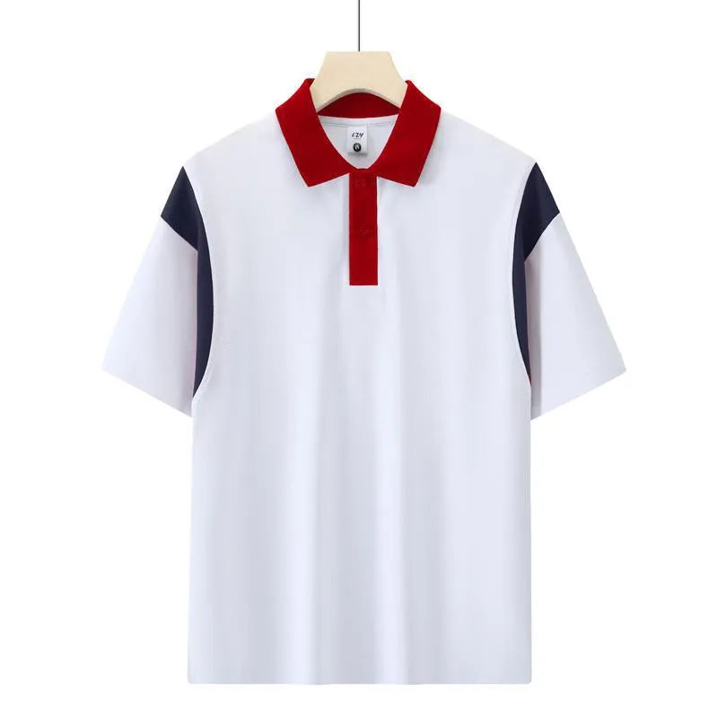 Raglan short sleeve shirt in combed cotton available in black, red, and dark green colours